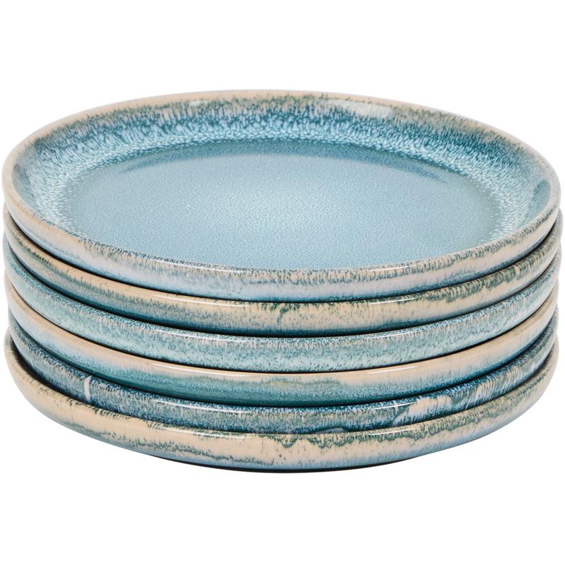 Aura dinner set – blue – with reactive glaze – side plates