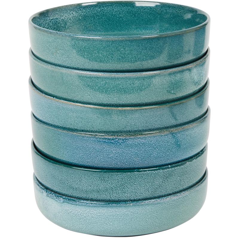 Aura dinner set – blue – with reactive glaze – deep plates