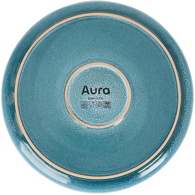 Aura dinner set – blue – with reactive glaze – bottom of dinner plate