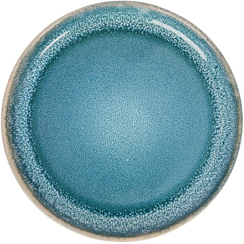 Aura dinner set – blue – with reactive glaze – side plate from above