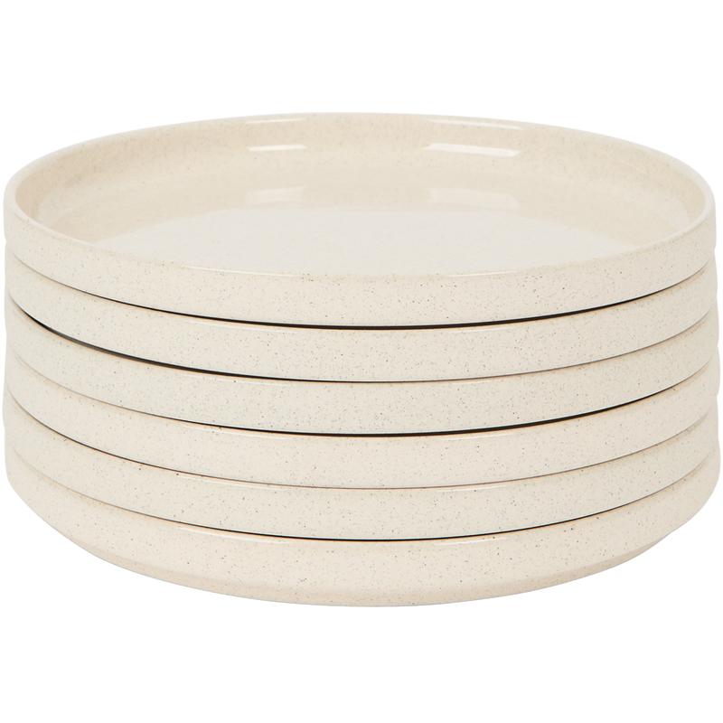 Cove green 18-piece dinner set - side plates stacked