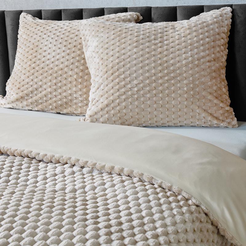 Teddy Hexagon duvet cover 200 x 200 cm - taupe - pillo