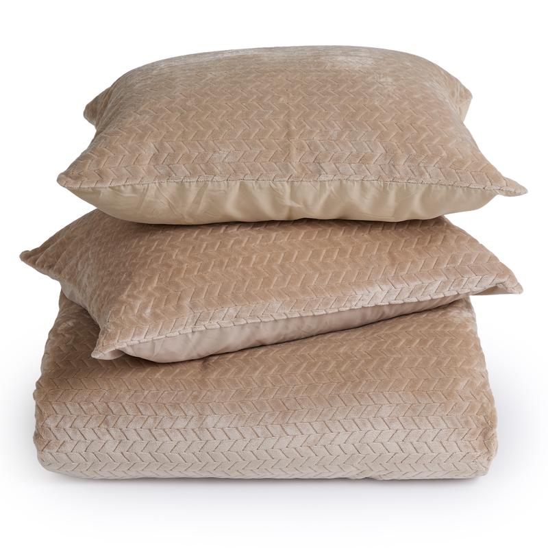 Teddy Herringbone duvet cover - taupe - complete set