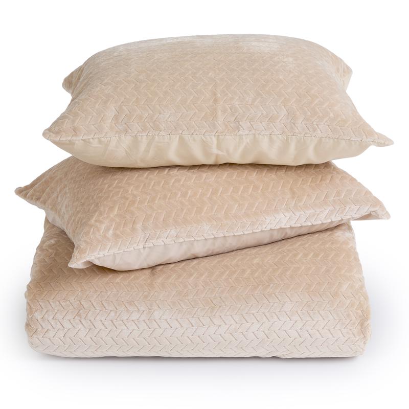 Teddy Herringbone duvet cover - cream white - complete set