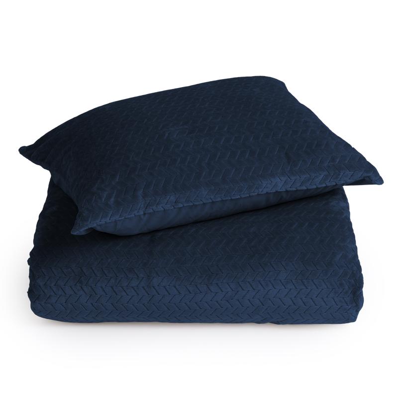 Teddy Herringbone duvet cover - petrol blue - with pillowcase