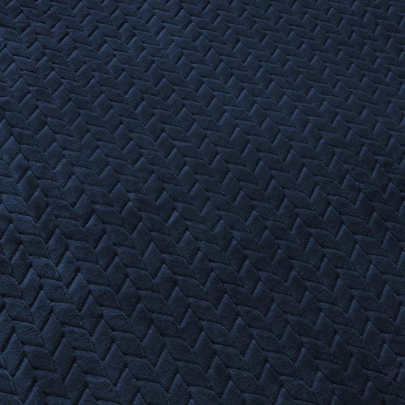 Teddy Herringbone duvet cover - petrol blue - close-up pattern