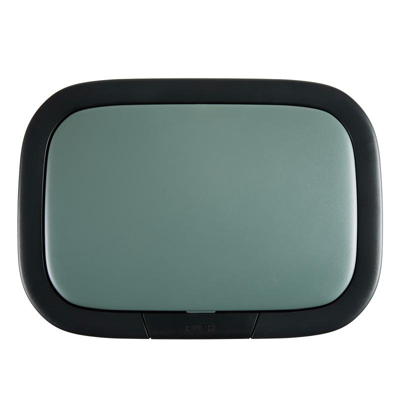 Dark green touch top bin 60L - lid from top