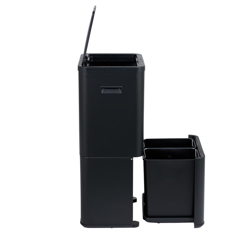 Waste sorting bin - side view open