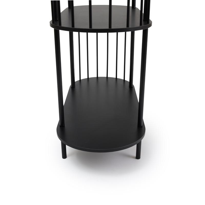 Hoxton 5-tier shelving unit - black - close-up of bottom shelves