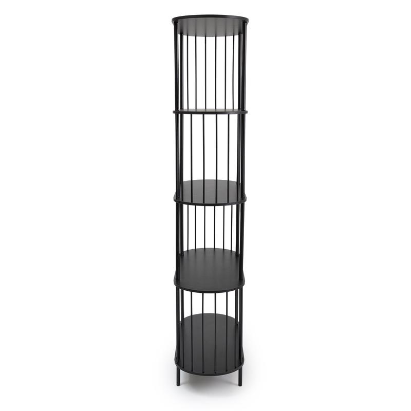 Hoxton 5-tier shelving unit - black - side view