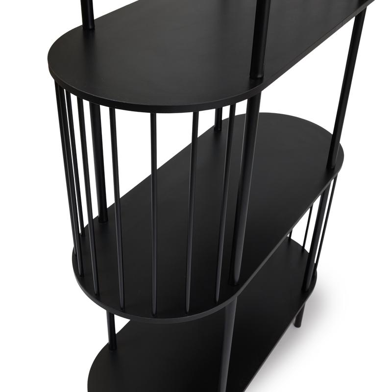 Hoxton 5-tier shelving unit - black - close-up of rods