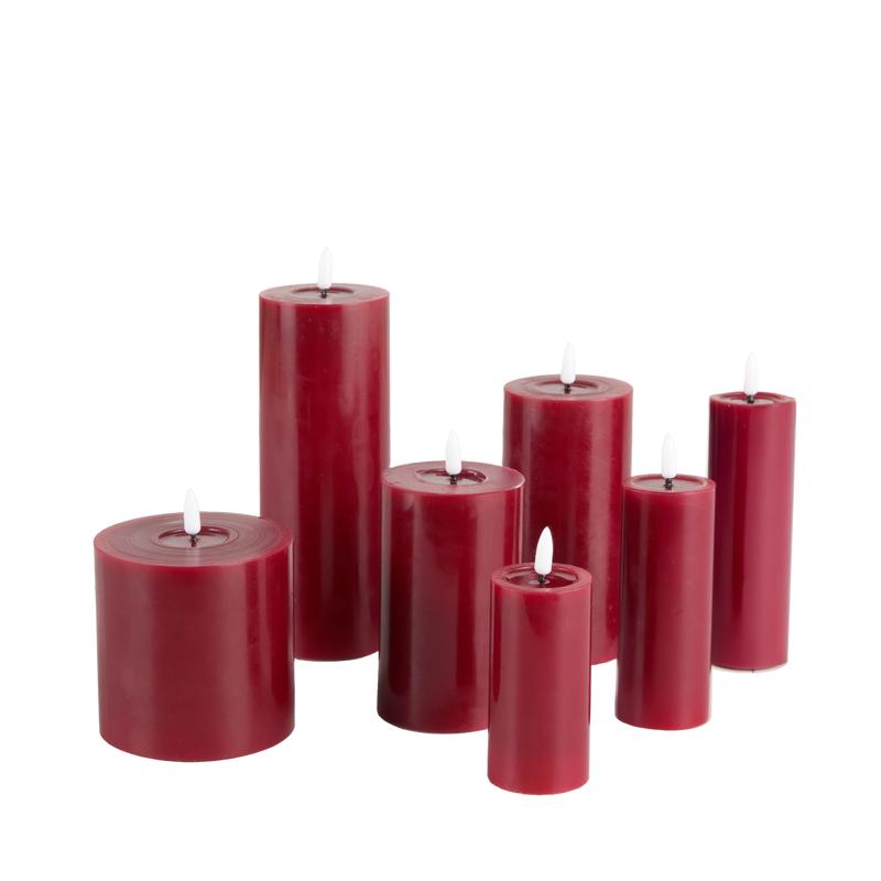 Luxury 7-piece LED candle set – red – remote control