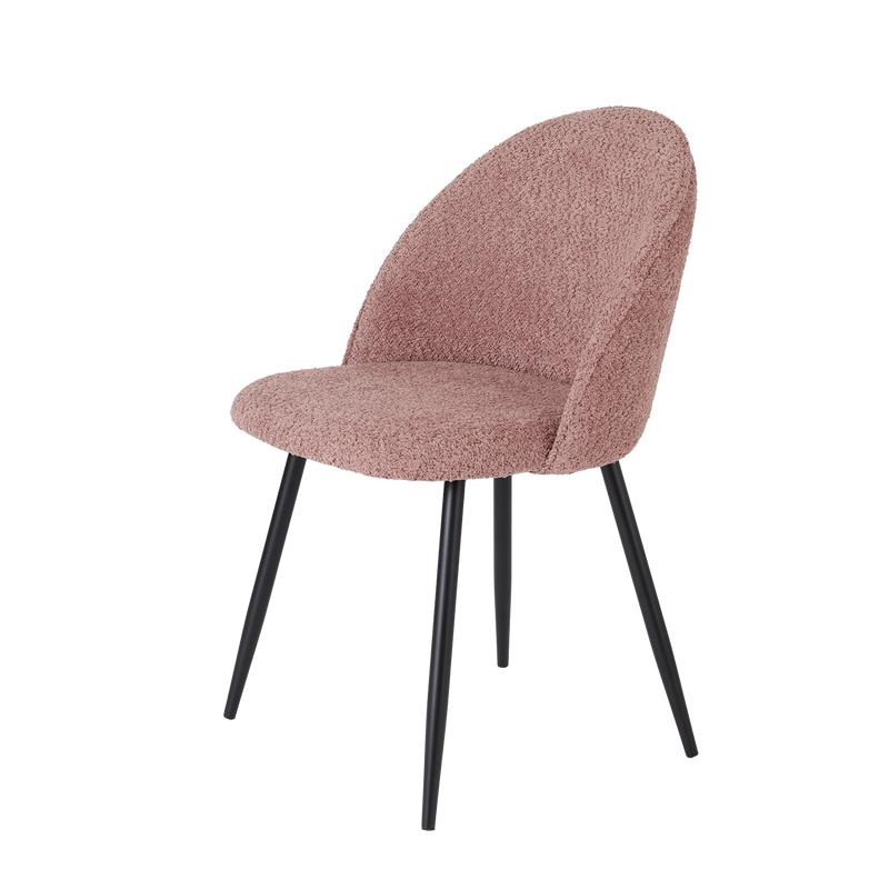 Bouclé chairs - 2-piece - smokey rose - left view