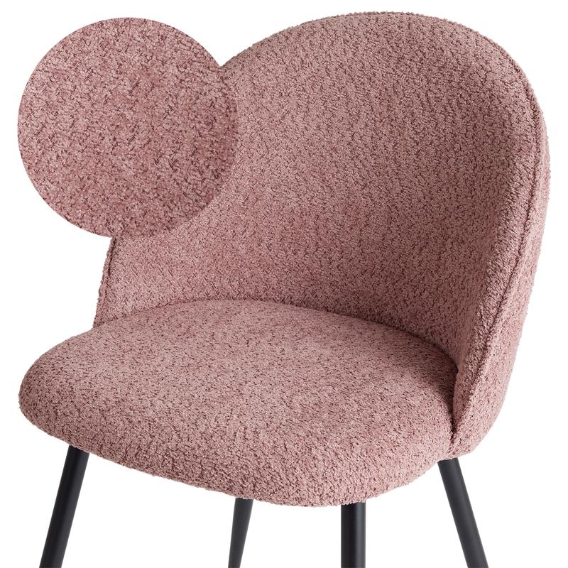 Bouclé chairs - 2-piece - smokey rose - close-up of fabric