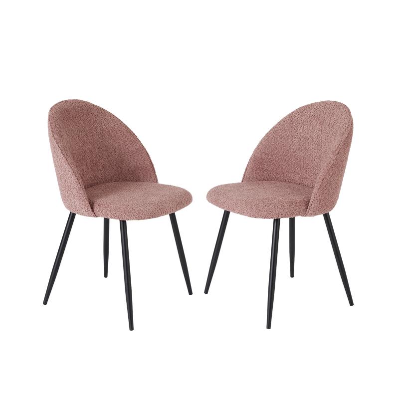 Bouclé chairs - 2-piece - smokey rose