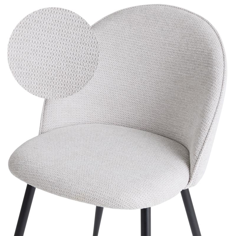 Chenille dining chairs - set of 2 - Silver Grey - close-up if fabric