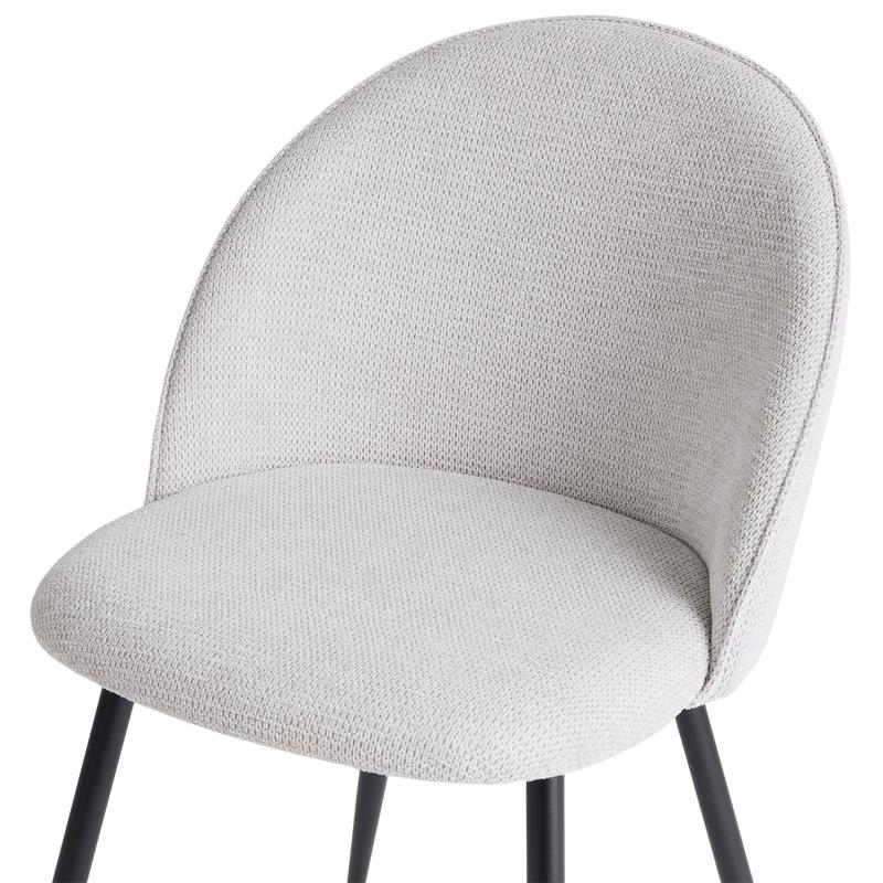 Chenille dining chairs - set of 2 - Silver Grey - close-up