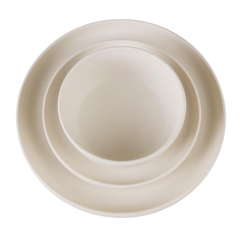 Cream white matte dinner set - top view