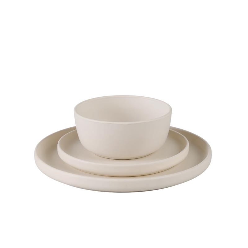 Cream white matte dinner set