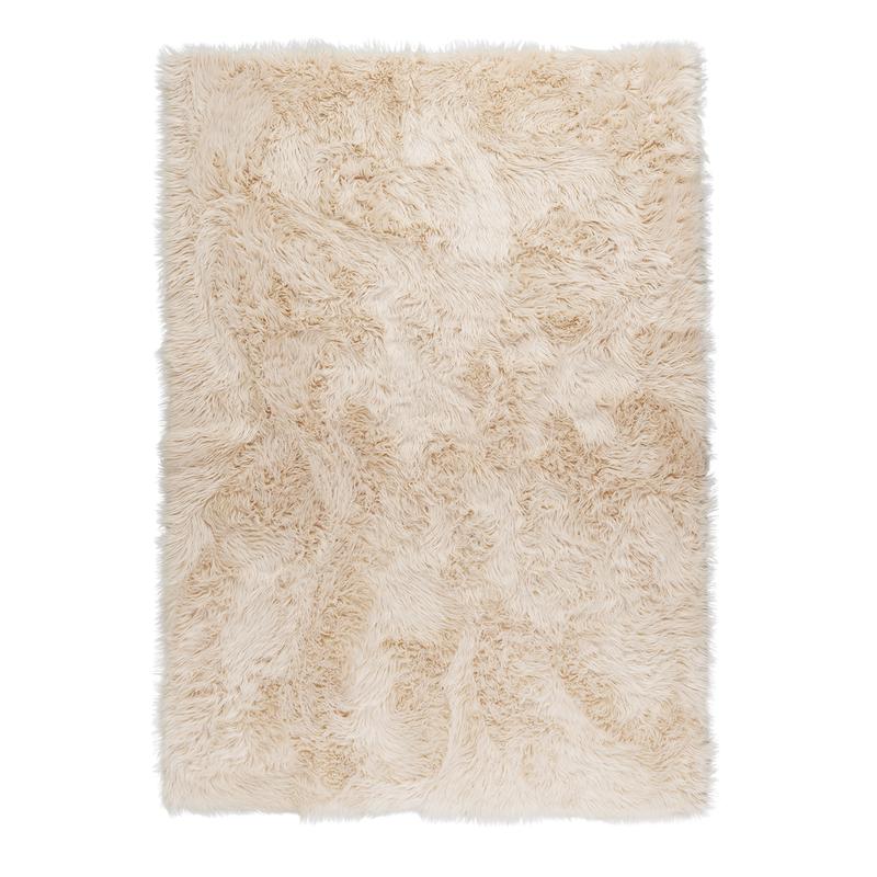 Cream white high-pile rug - soft material