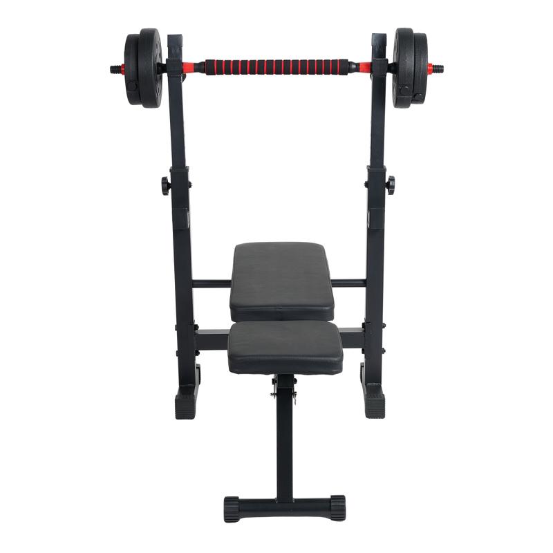 seat adjustable downwards - with barbell