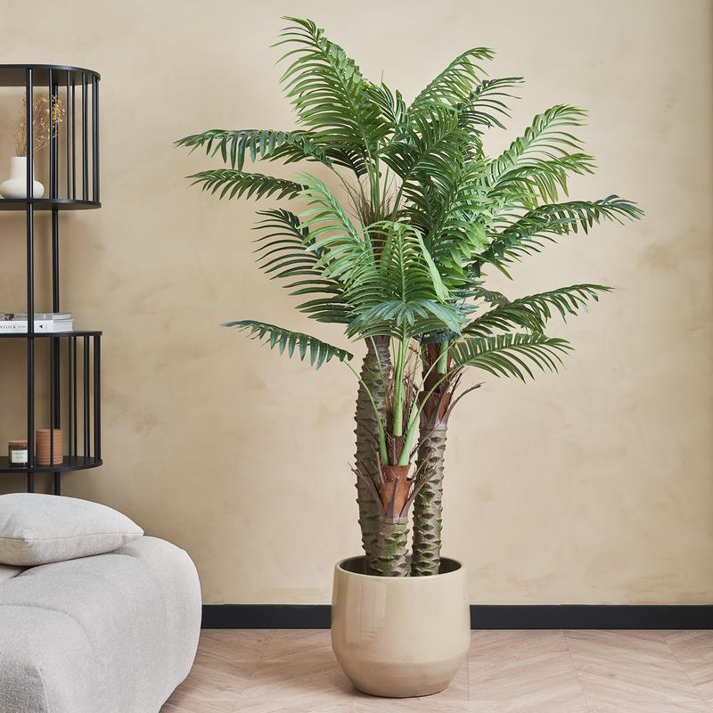 Artificial palm in beige decorative pot inspiration