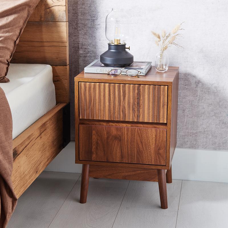 Bedside table with drawers - in the bedroom