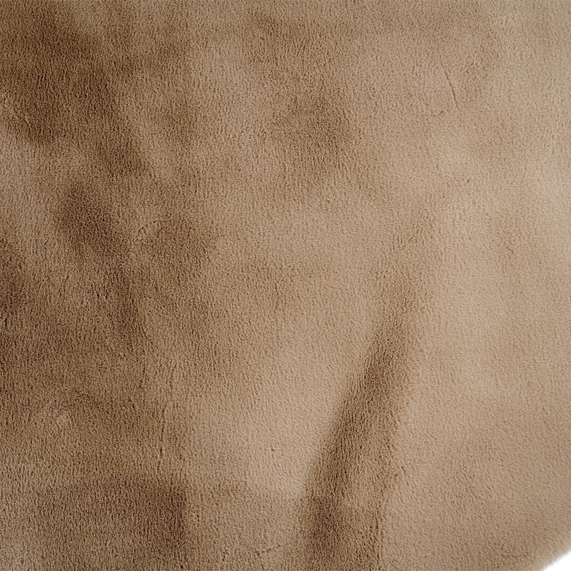 Taupe organic faux fur rug - close-up