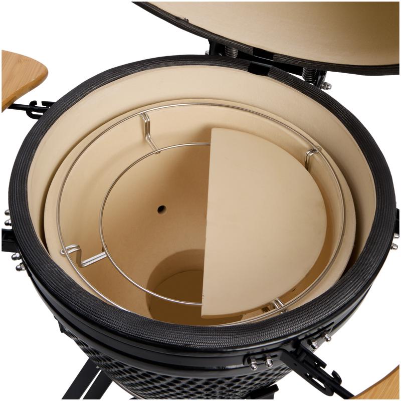 Kamado barbecue with 1 x heat deflector