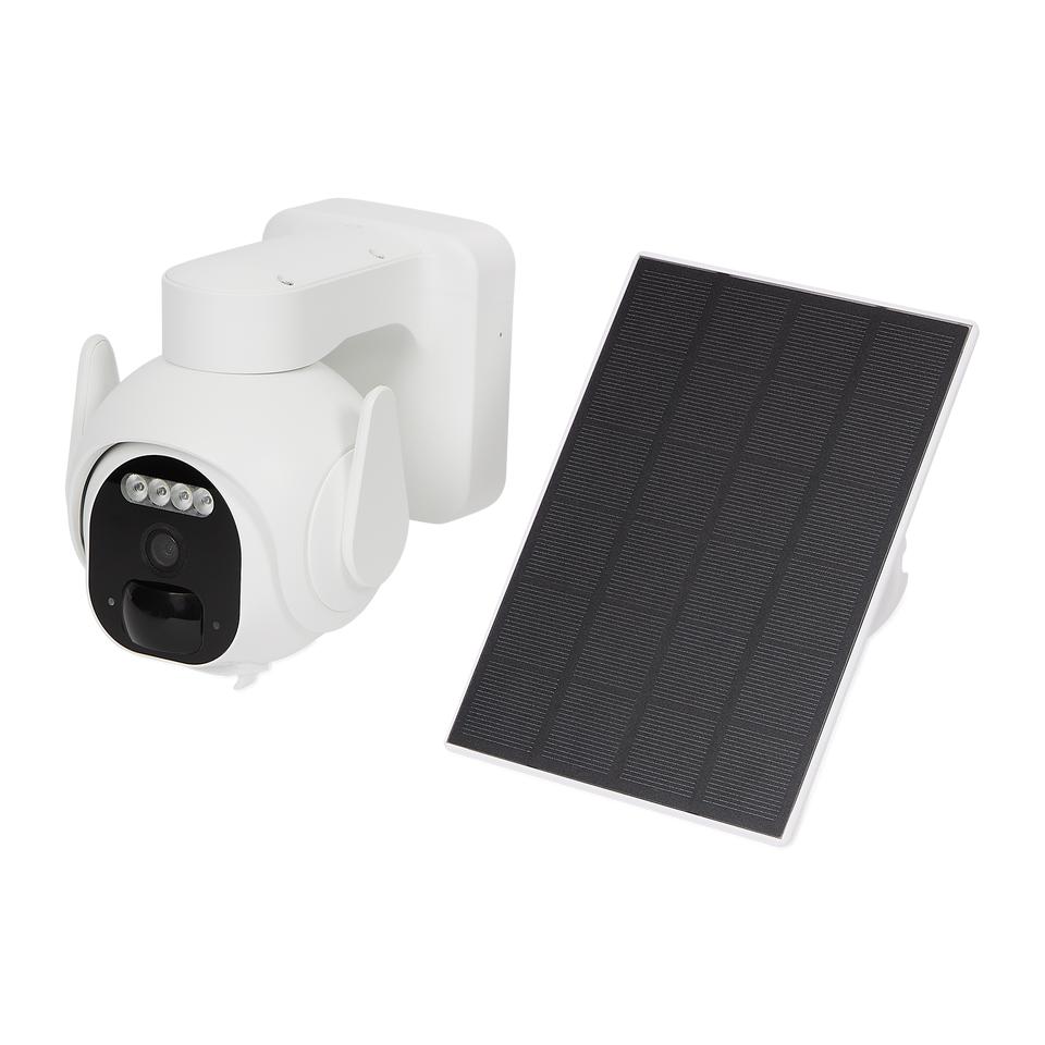 Caméra De Surveillance Factice Solaire Speed Dome Avec LED Rouge Clignotante - Caméra Dissuasive Extérieure Et Intérieure 720p Réaliste