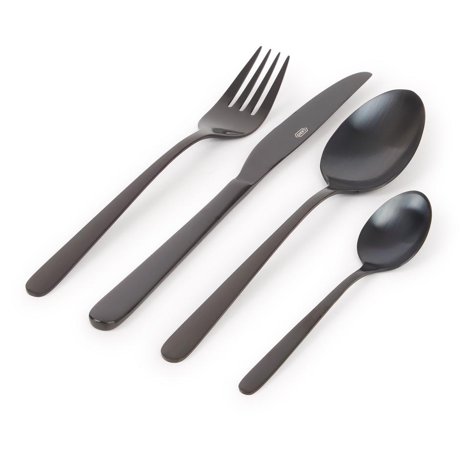 Trendy 24-piece cutlery set in black | Action Webshop NL