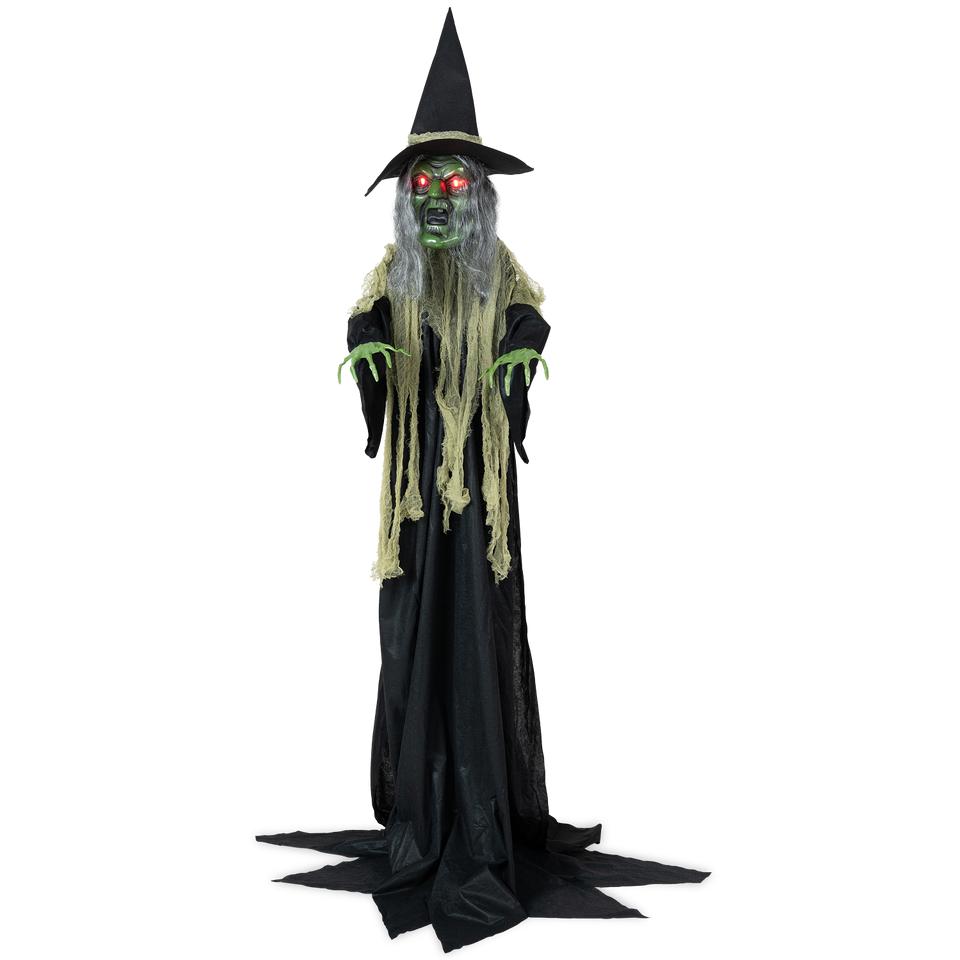 Halloween decoratie, botsende heks tegen boom, 94 x 109 cm, botsende heks decoratie, buiten