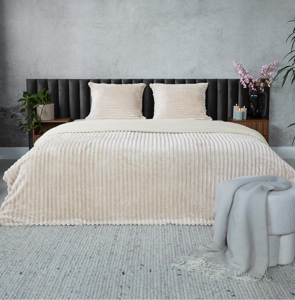 Parure de lit en velours côtelé - blanc crème